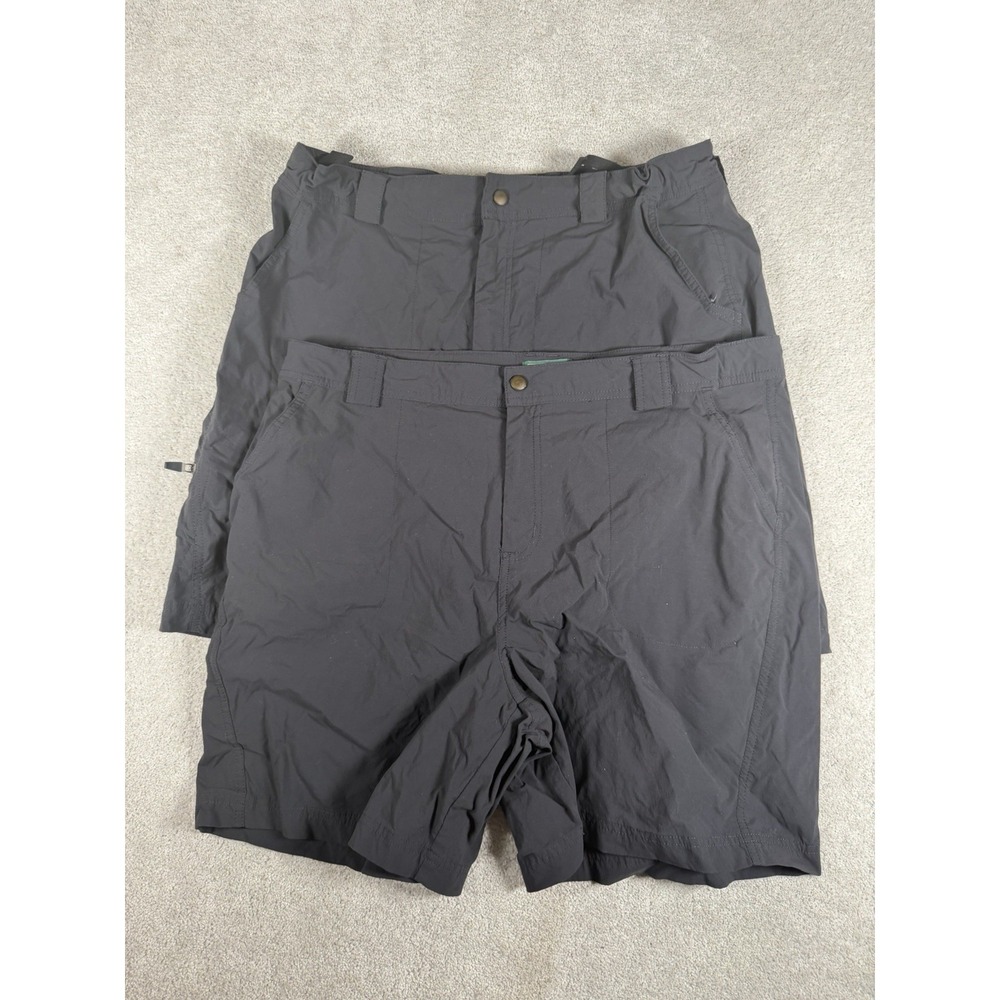 Lot Of 2 L.L. Bean Black Outdoor Travel Zip Pockets Hiking‎ Short Size L 8"